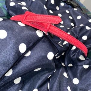 Navy Blue Polkadot 16 W Dress W/ Hot Pink Belt